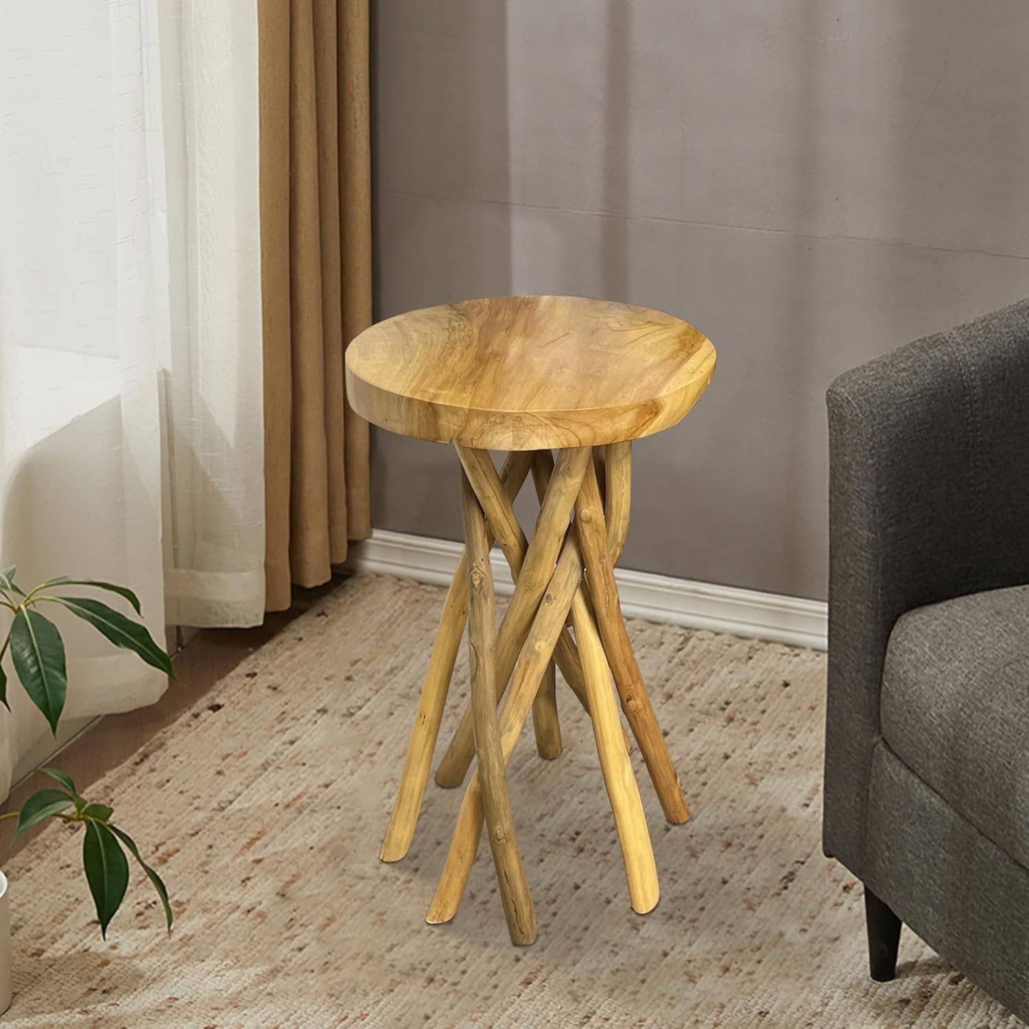 OMA - Eclectic Home - Wholesale Coffee Table - Solid Teak Wood End Table With Branched Legs Home Decor1