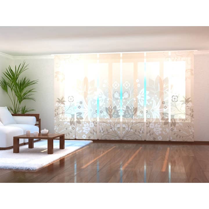 Lot de 6 rideaux décoratifs à motif de fleurs abstraites pour la vente par IlyDecor