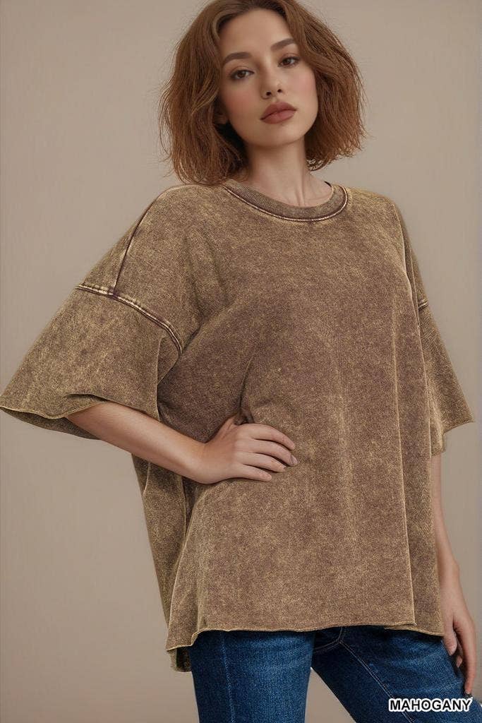 42POPS - Wholesale T-Shirt - Women's - ".._ Washed French Terry Loose fit Top Reg/Plus43