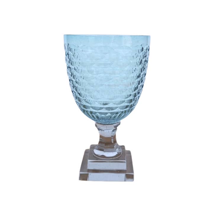 Base en verre transparent Ouragan bleu clair pour la vente par LOOMLAN