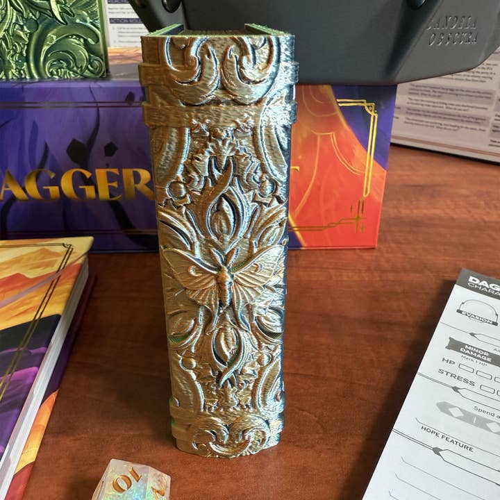 American Carver LLC - Wholesale Dice - Luna Moth Tome for TTRPG, MTG, Pokemon, D&D Gaming!2