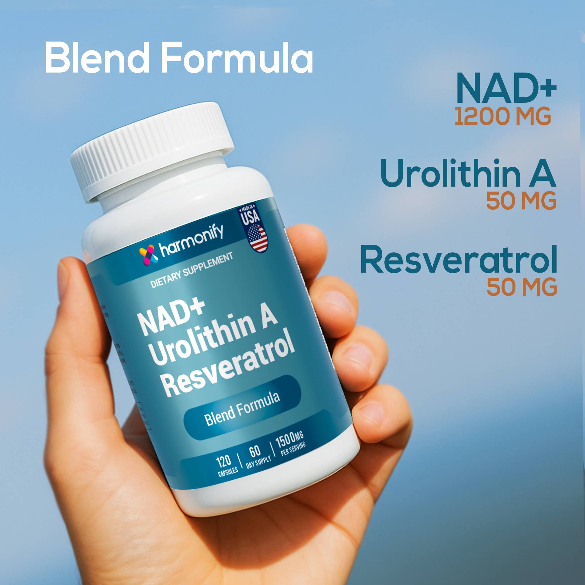 HARMONIFY - Wholesale Oral Supplement/Vitamin - NAD Nicotinamide Riboside Resveratrol with Urolithin A5