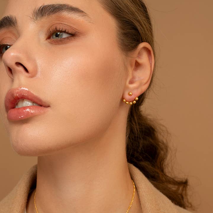 HolyBang Jewels - Wholesale Stud/Post Earrings - UNIQUE BALL EAR JACKET - E-ST1169 4