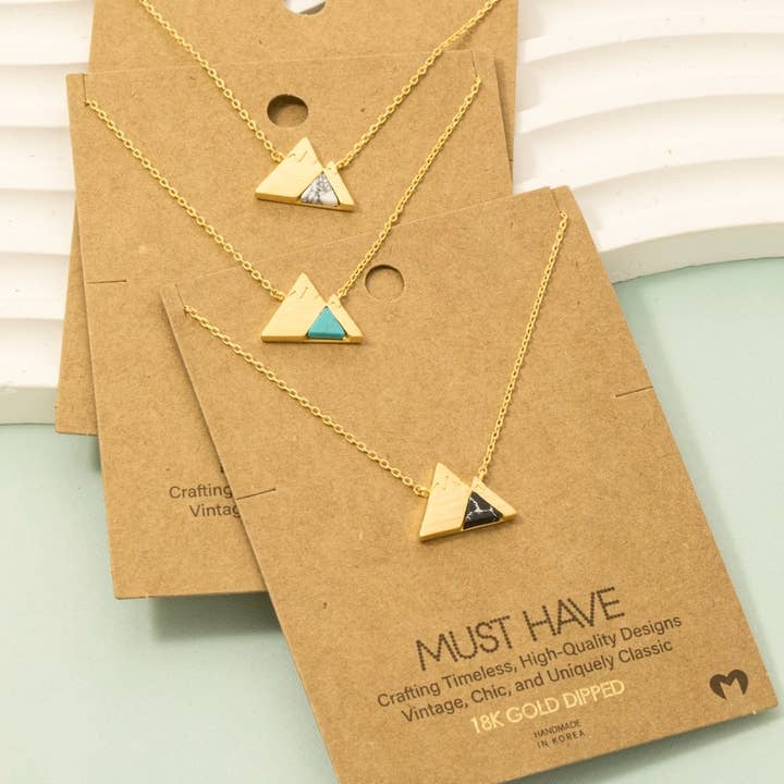 Stone Mountain Pendant Necklace for wholesale by Fame Accessories