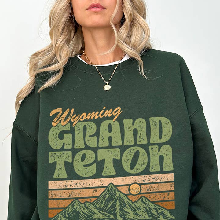 Sweatshirt graphique du parc national de Grand Teton, Wyoming pour la vente par Golden Rose