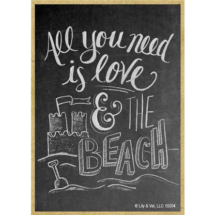 All you need is love and the beach 2.5" x 3.5" wood magnets for wholesale by SJT Enterprises, Inc.