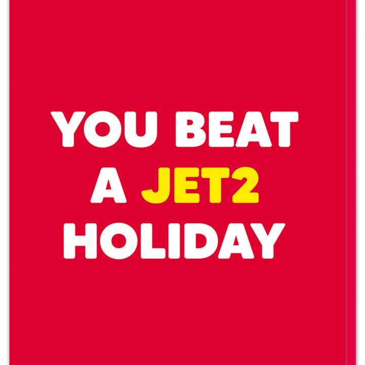 You beat a Jet2 holiday Greeting Card for wholesale by Dean Morris Cards