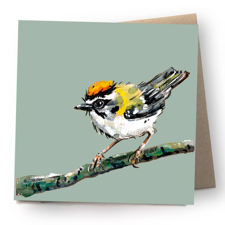 Firecrest Card | Eco | Recycled | Bird | Blank for wholesale by Ellwood Parker