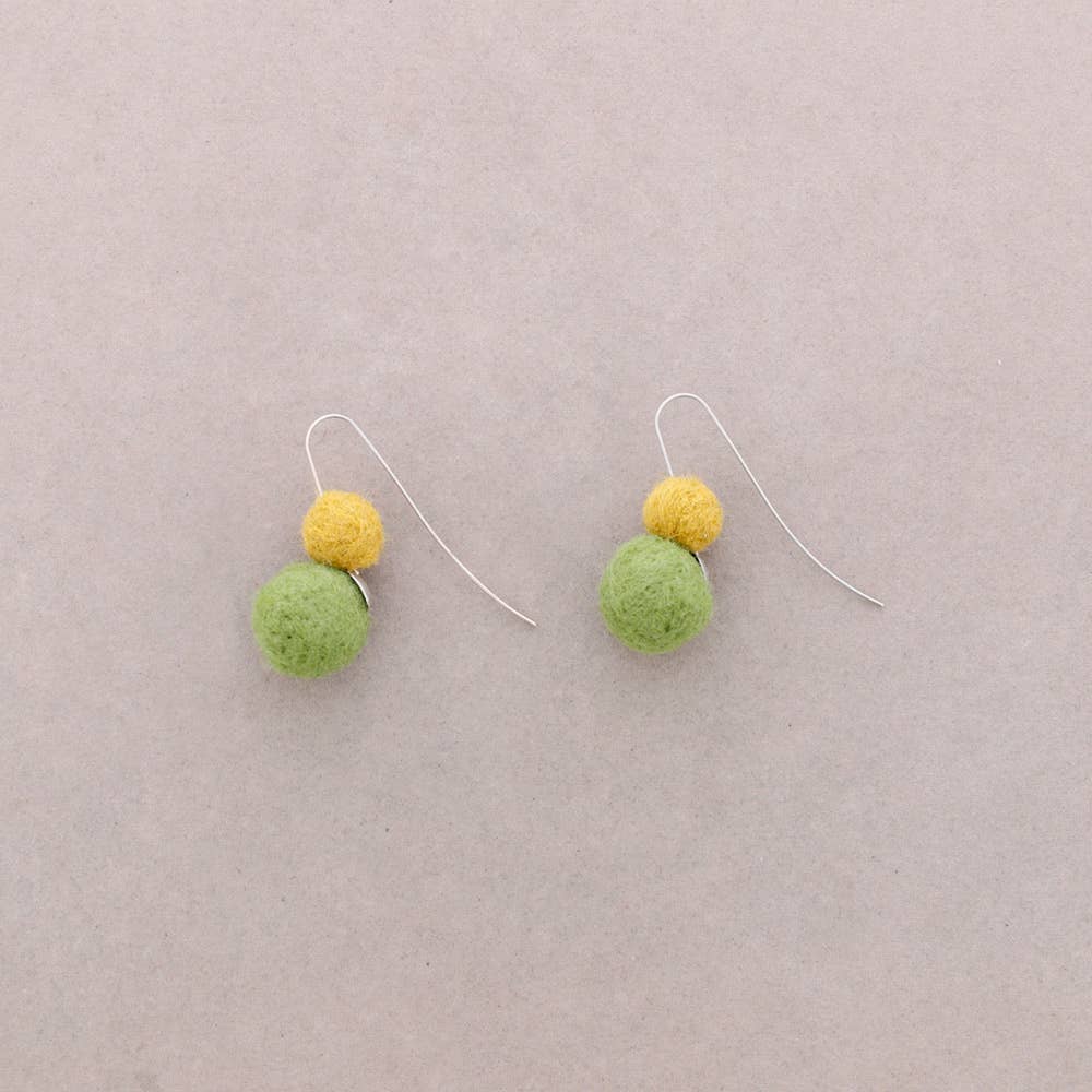 Sonata - Wholesale Snap Jewelry - Wool Ball Earrings2