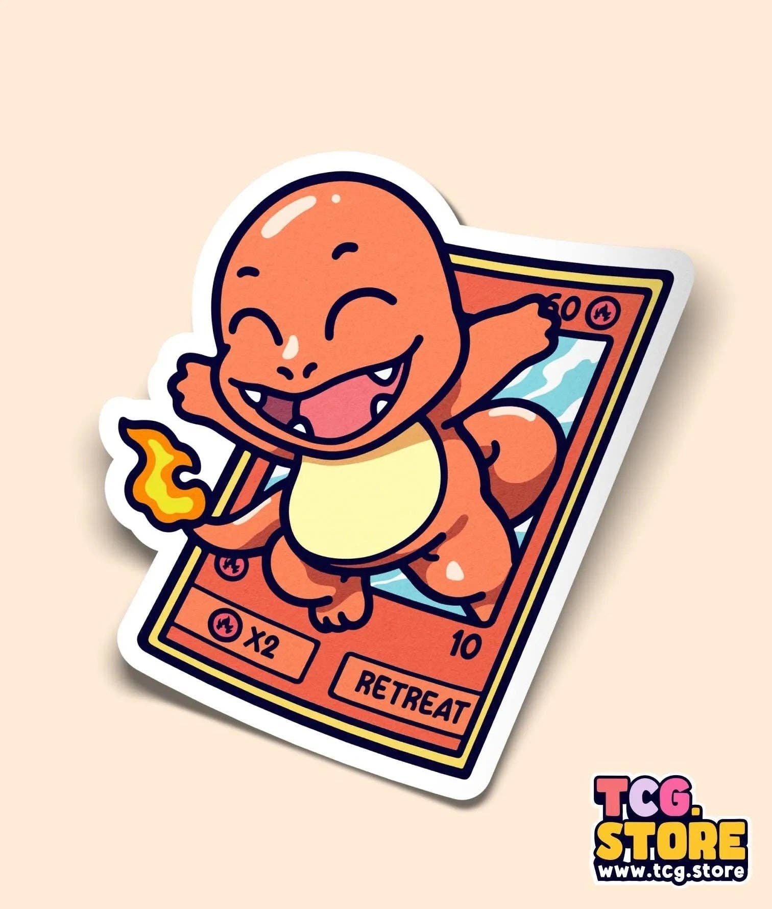 Adesivo Pokémon Charmander per la vendita all'ingrosso da parte di TCG.Store - TCGDOTSTORE