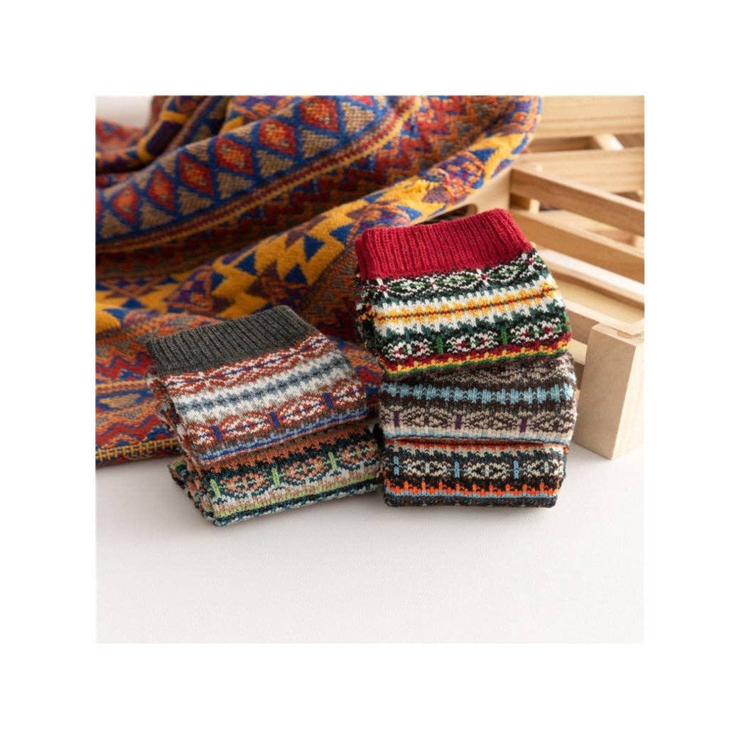 Funkyrel® Atzbranding Limited - Venta al por mayor Calcetines - Mujer - Rufia - Calcetines de invierno de punto a media pierna con estilo británico5