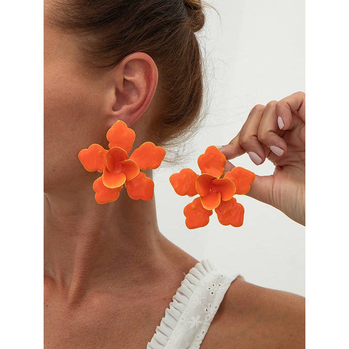 FurDecoration - Vente Boucles d'oreilles pendantes - Boucles d'oreilles pendantes en forme de fleur4