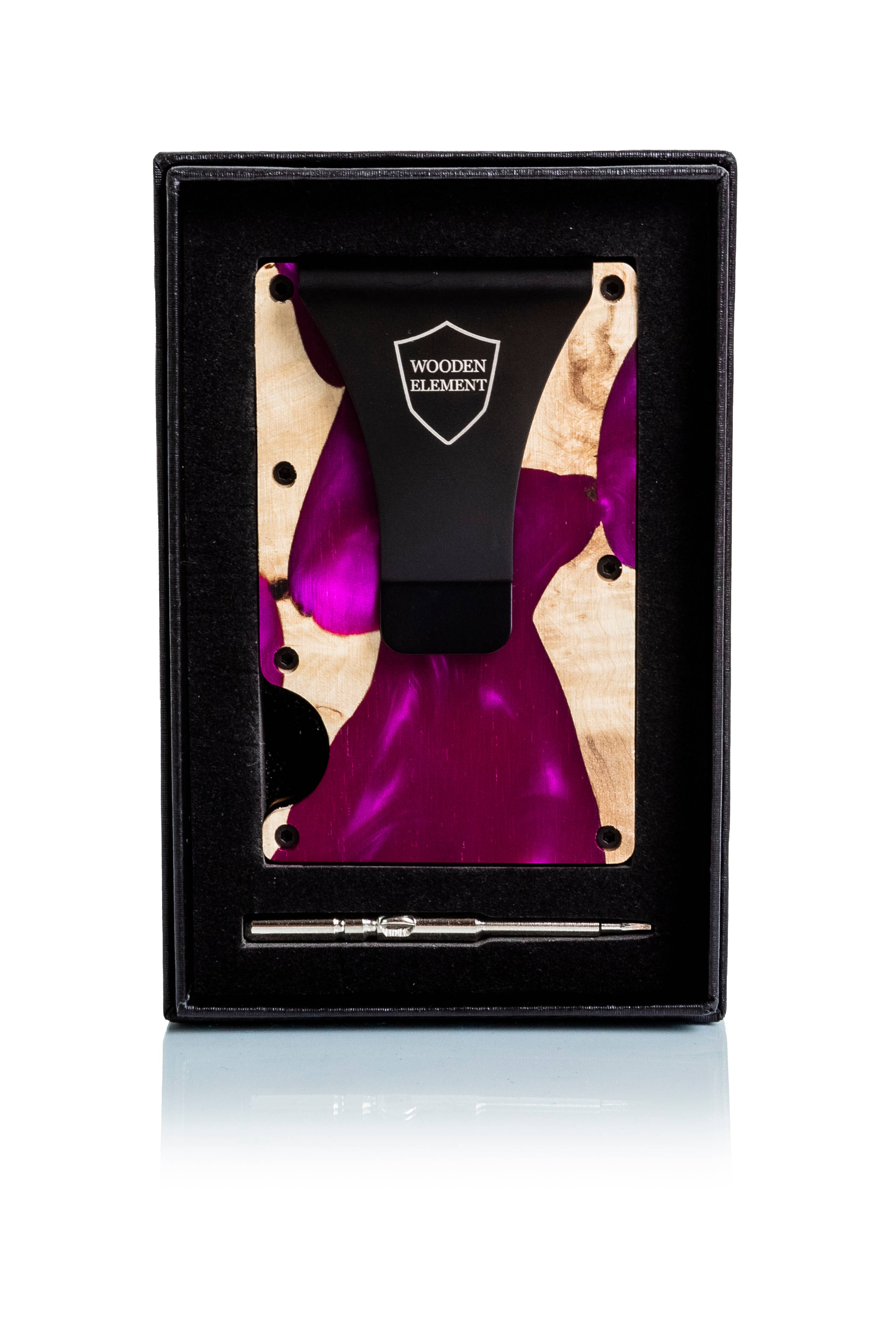 Wooden Element - Vente Présentoir – accessoires - Présentoir à portefeuilles avec 24 portefeuilles en bois et résine18