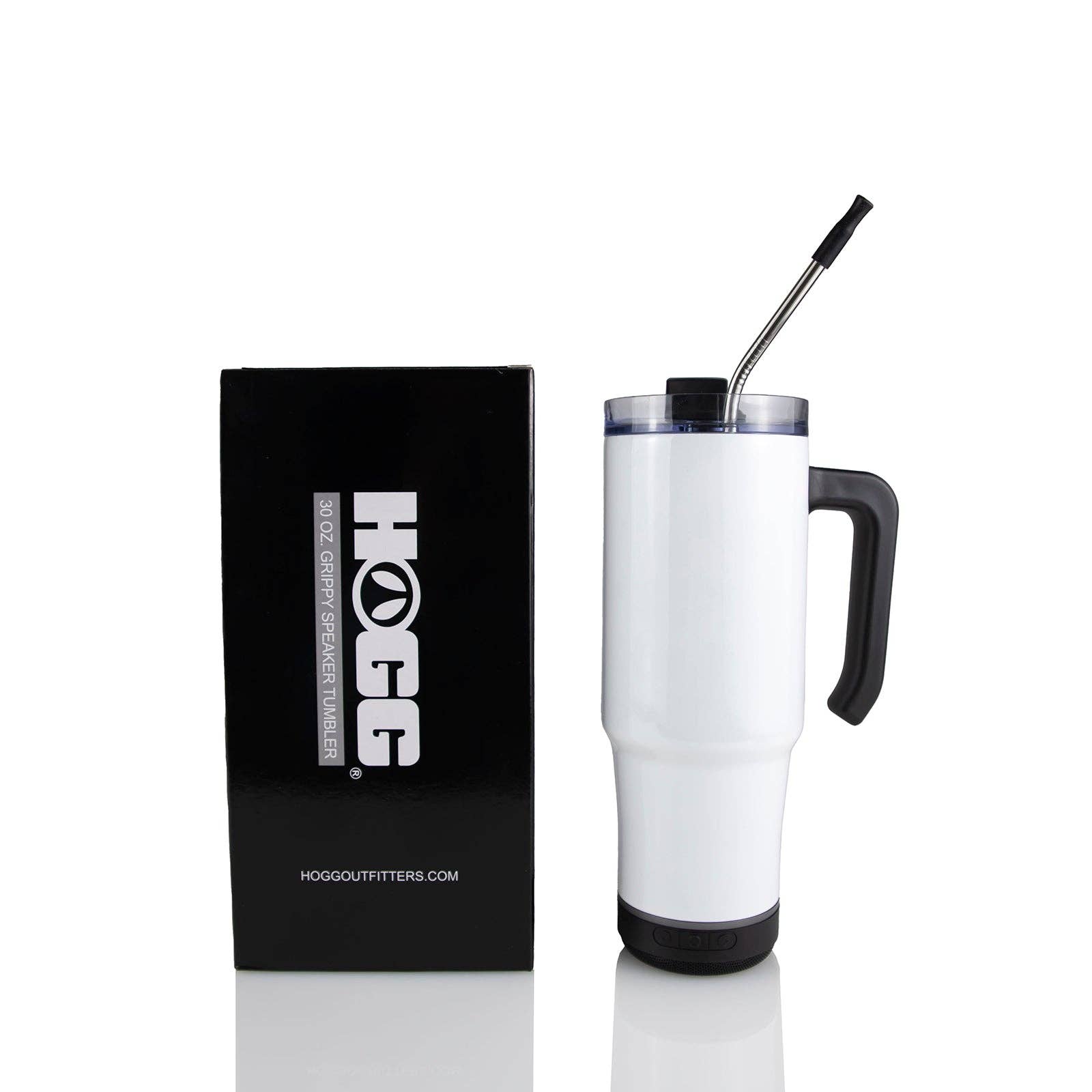 Hogg Outfitters - Wholesale Insulated Mug/Tumbler - 30oz SUBLIMATION SPEAKER TUMBLER - Grippy White1