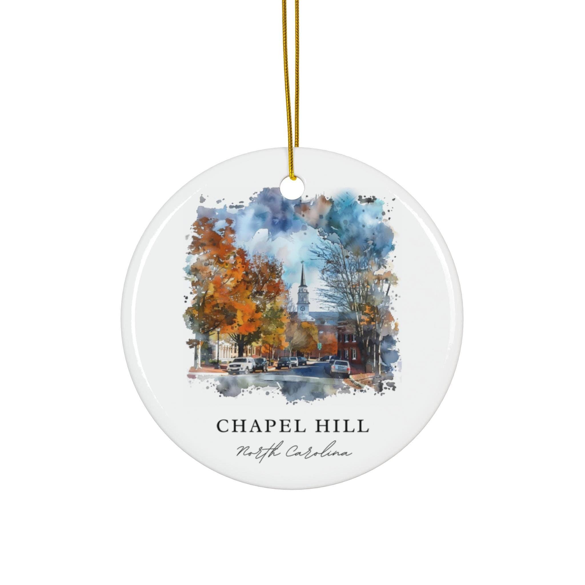 Premium Travel Art - Wholesale Ornament - Chapel Hill NC Ornament | Ceramic | Matte Finish0