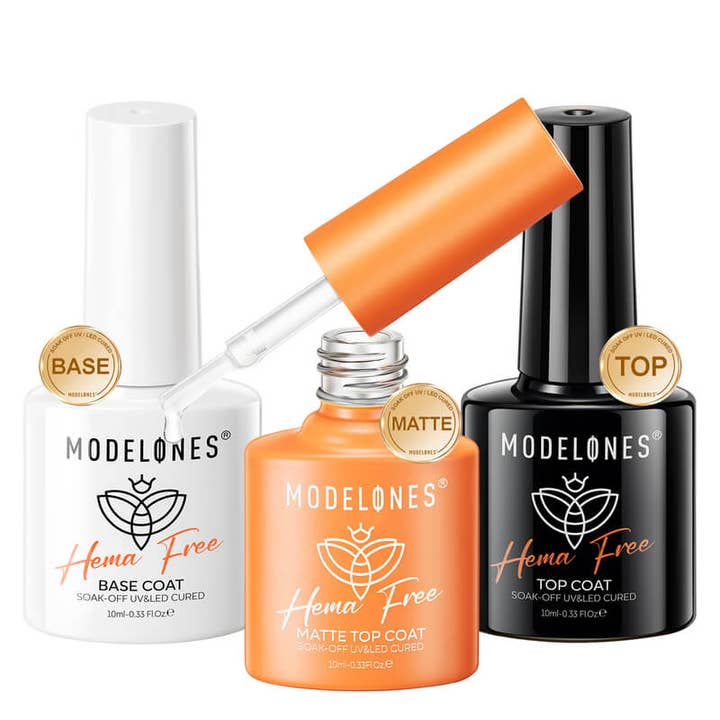Hema-Free Matte & Shine Top Coat with Base Coat Set 10ml for wholesale by Modelones