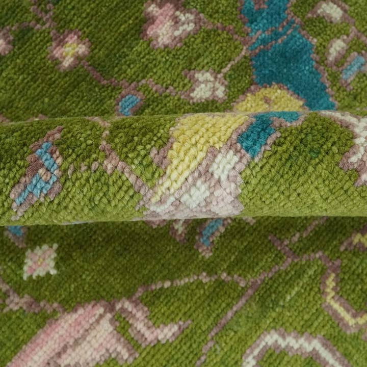The Rug Decor, Inc. - Wholesale Area Rug - The Green Jungle Life Teal and Peach Peacock Bird Hand Knotted Custom Made Wool Area Rug5