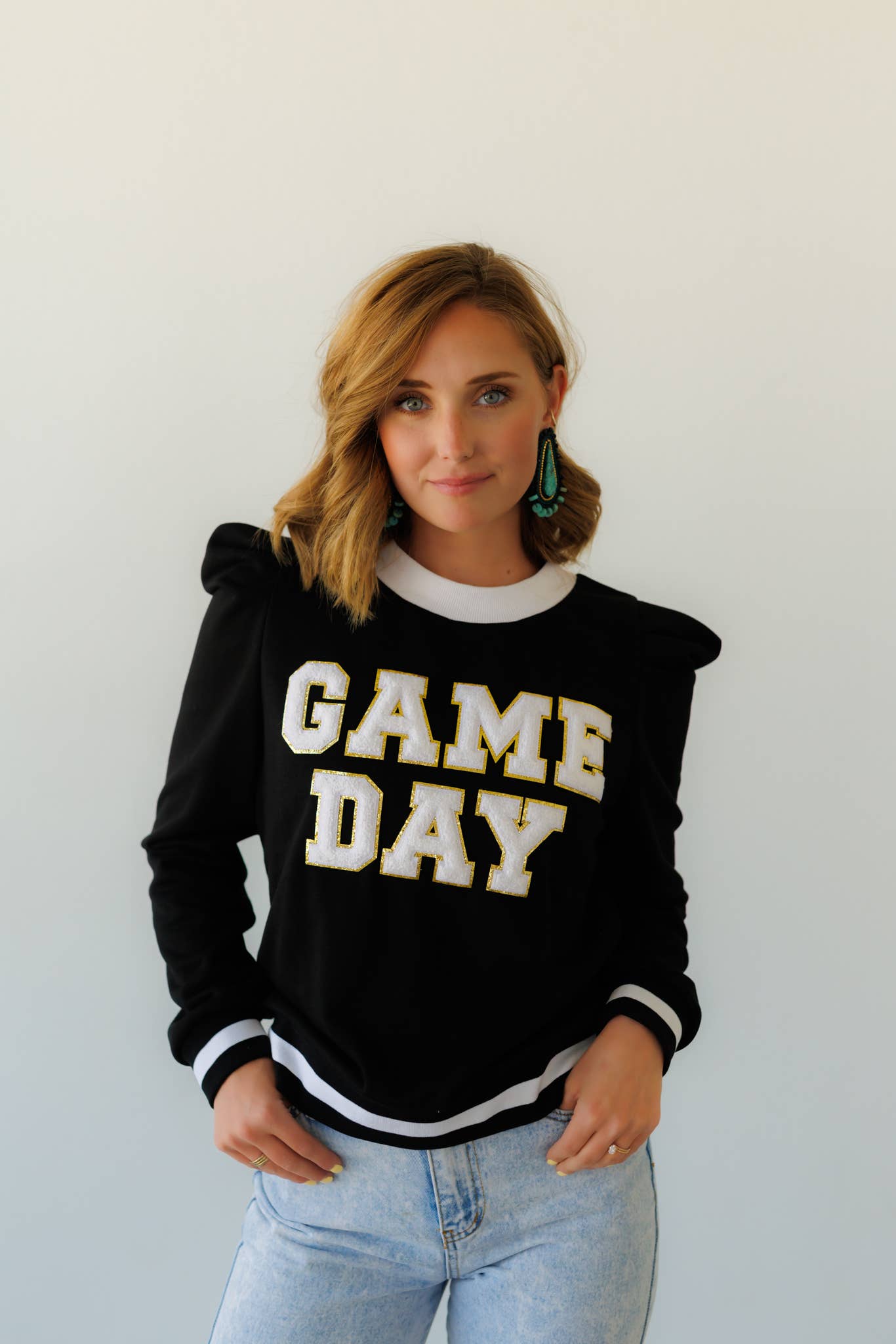 Crazy Consuela - Wholesale Sweatshirt - Women's - Sweatshirt, Game Day Puff Sleeve HH1044(Pack of 7)