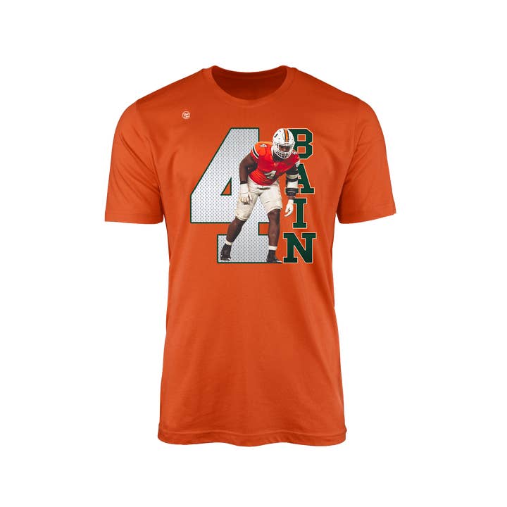 Miami Hurricanes Men's Bain 4 Tee for wholesale by Dyme Lyfe