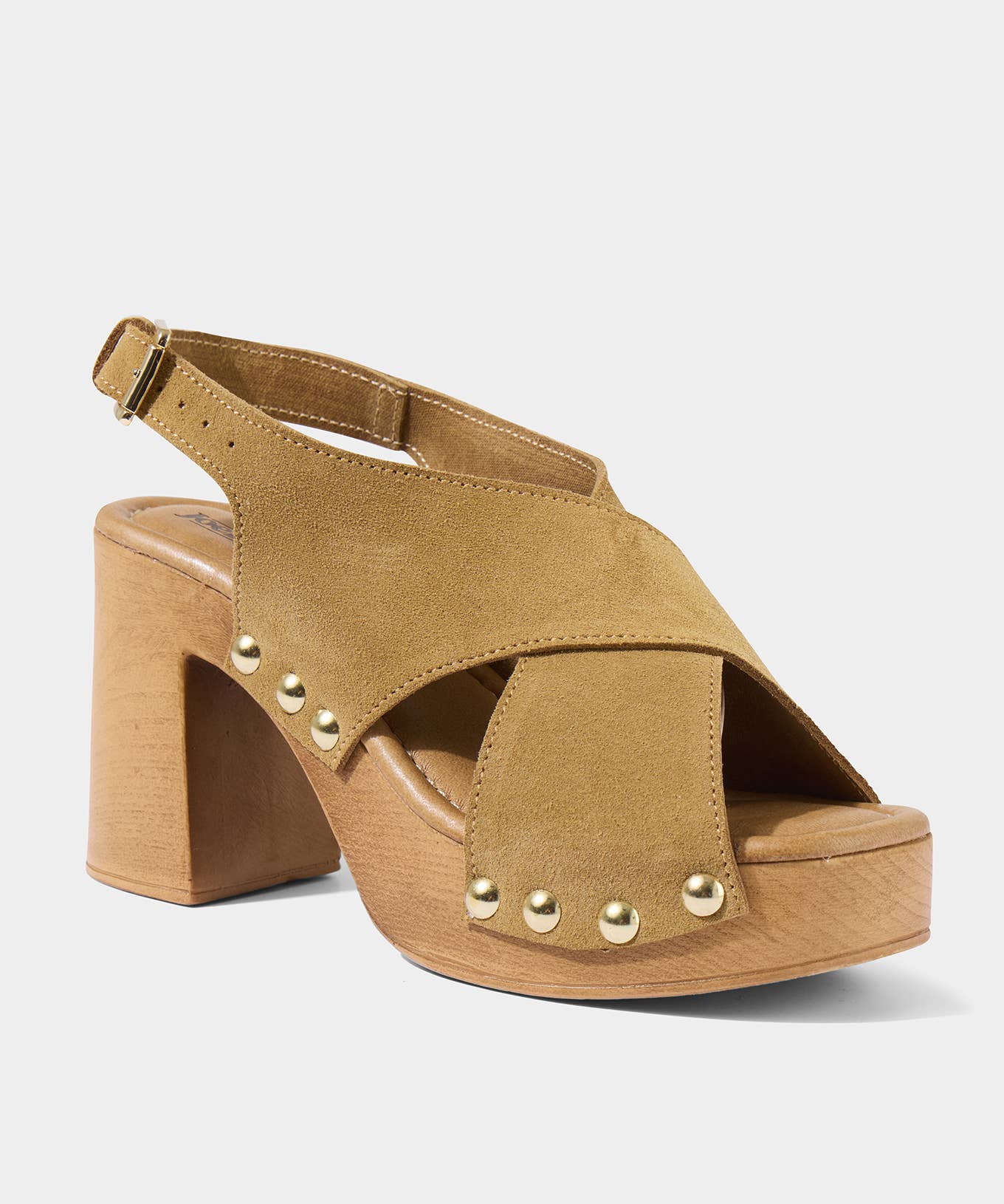 Bräune Bella Vita italienische Wildlederschuhe mit Nieten für den Großhandel auf Faire1