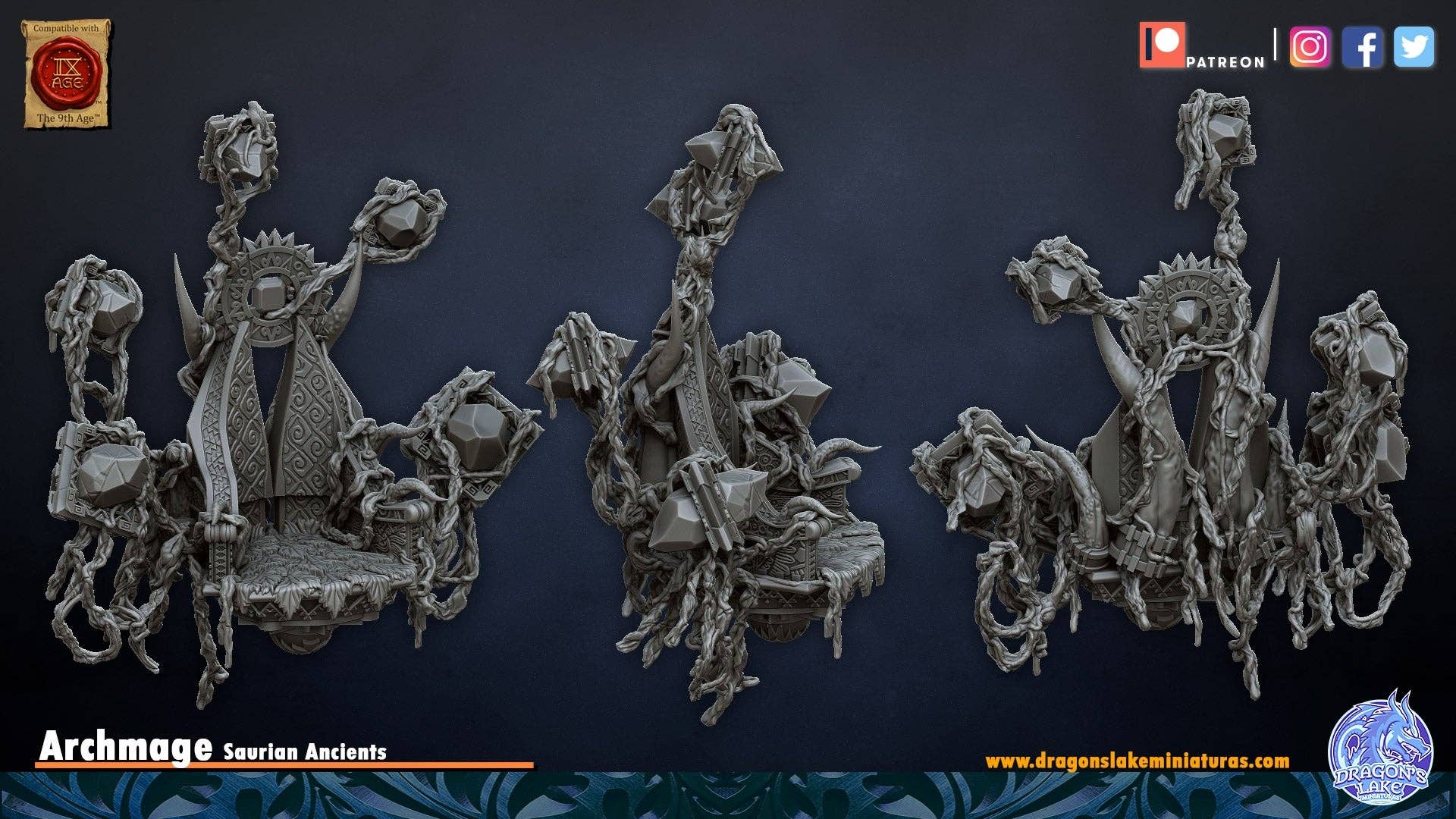 Forg3d - Wholesale Decorative Figurine - Archimage Slann Compatible Warhammer1