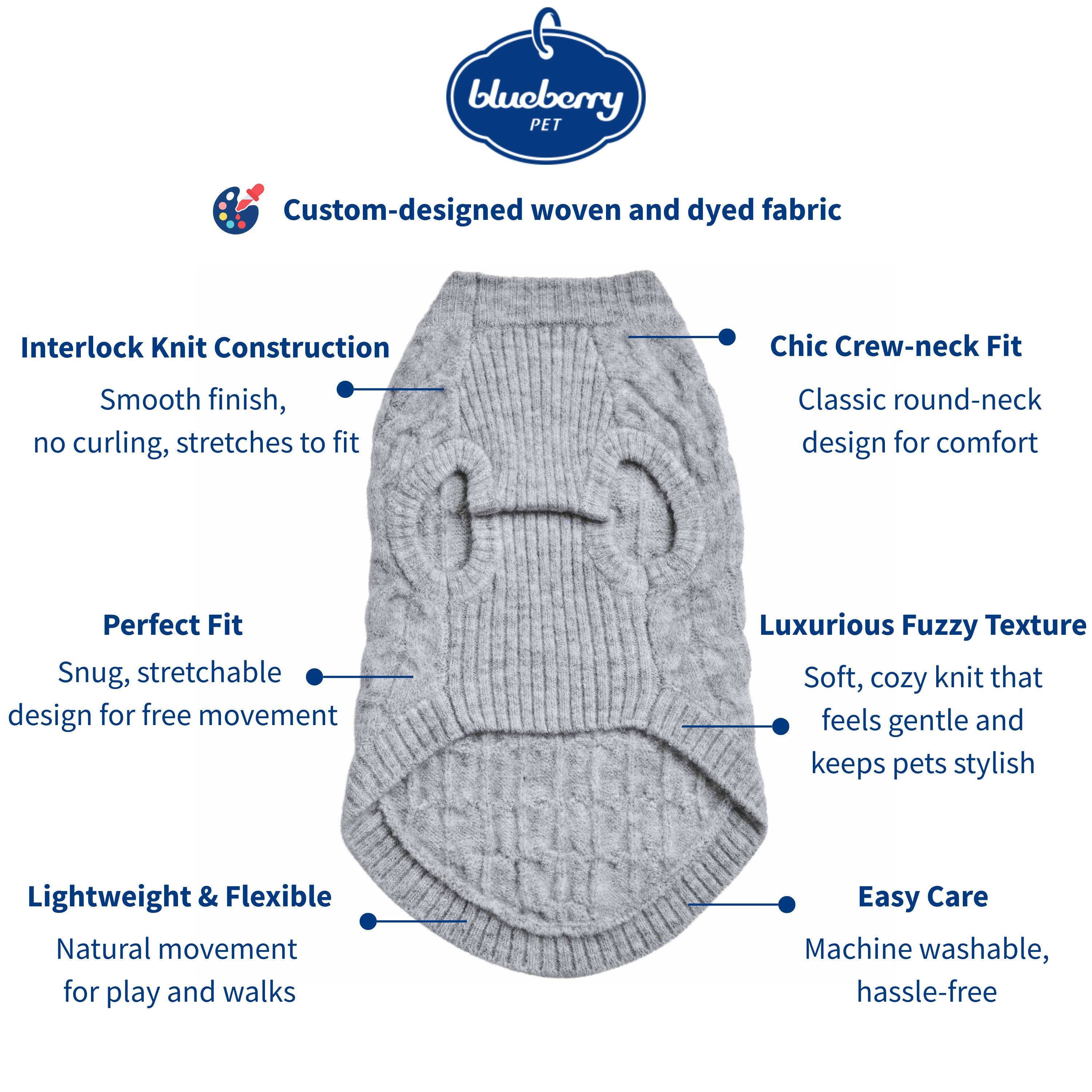 Blueberry Pet - Wholesale Pet Sweater - Dog - Custom-knit & Dyed Ultra-Soft Brushed Fuzzy Yarn Dog Sweater49