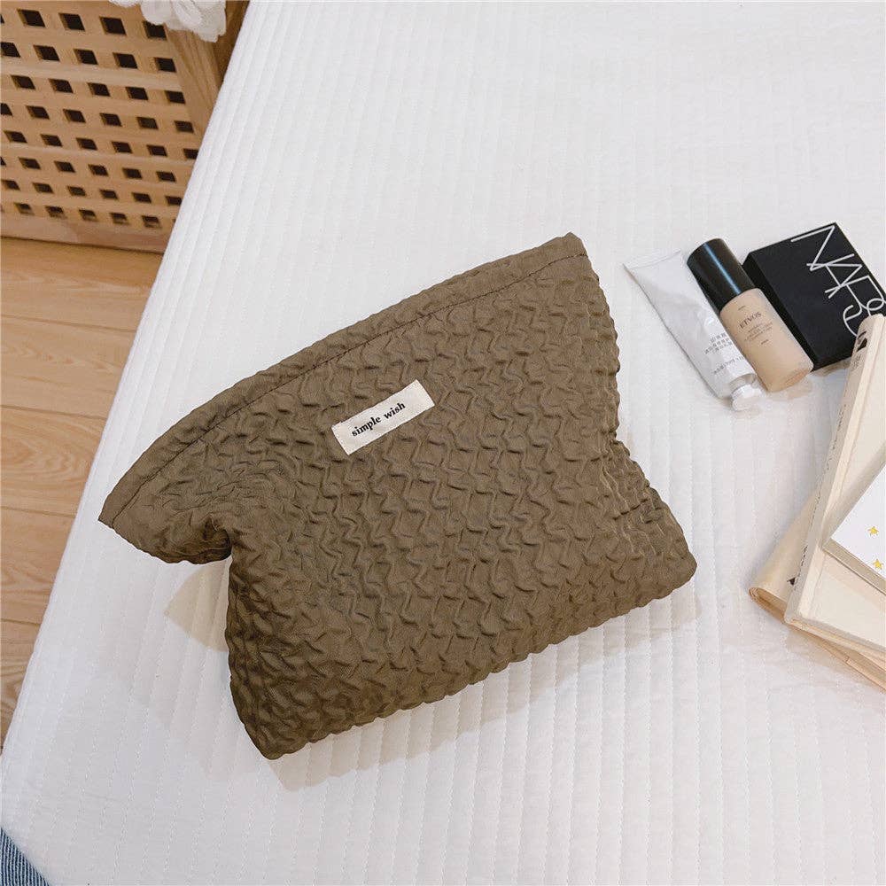 Dipped Shop - Wholesale Makeup/Cosmetic Bag - Simple Solid Color Large Capacity Makeup Bag DPP25E8563