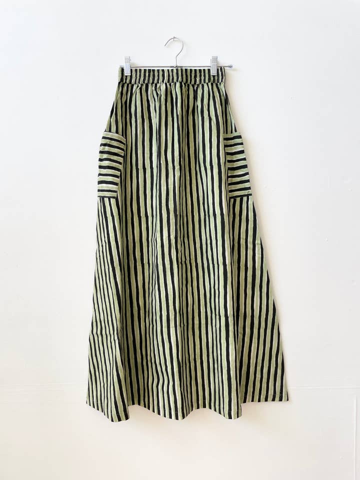 Happy French Gang - Wholesale Skirt - Women's - Tilda Skirt Black & Green (XS-XXL)