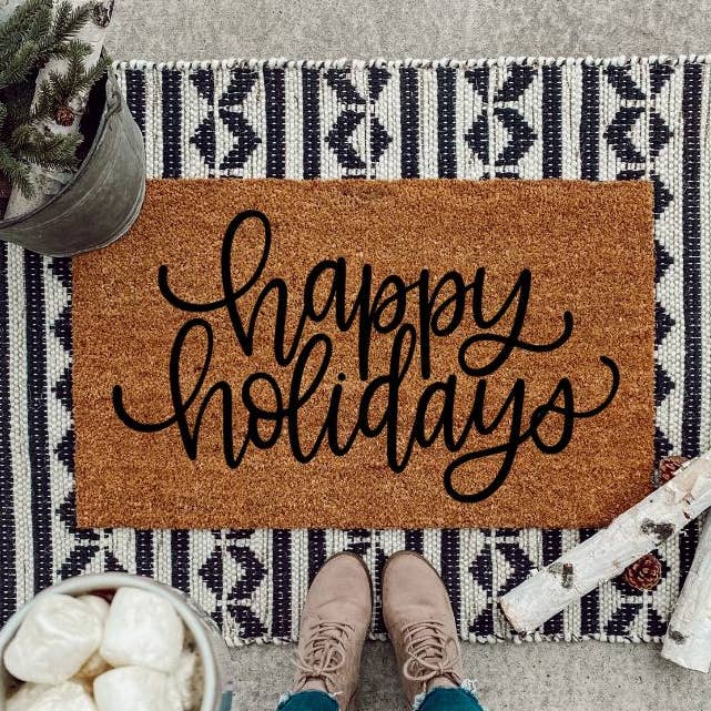 Merry Christmas Outdoor Coir Doormat for wholesale by Haddy Jack’s Design Co.