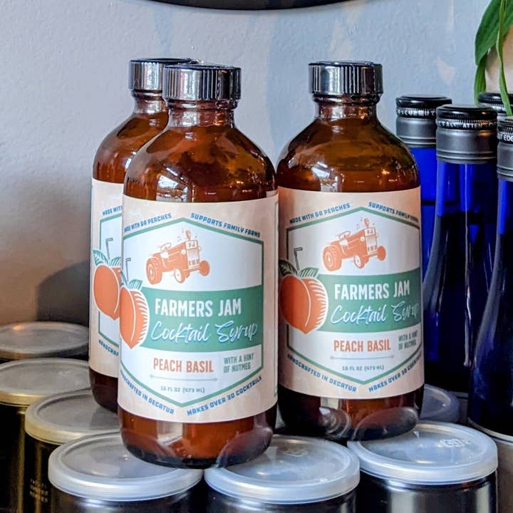 Farmers Jam - Wholesale Cocktail Mix/Syrup - Peach Basil Cocktail Syrup