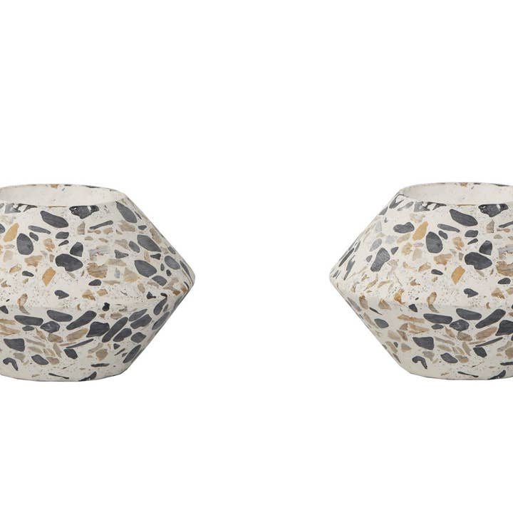 Set Of 2 3.8" Terrazzo Tea Light Holder for wholesale by Flora Bunda Inc