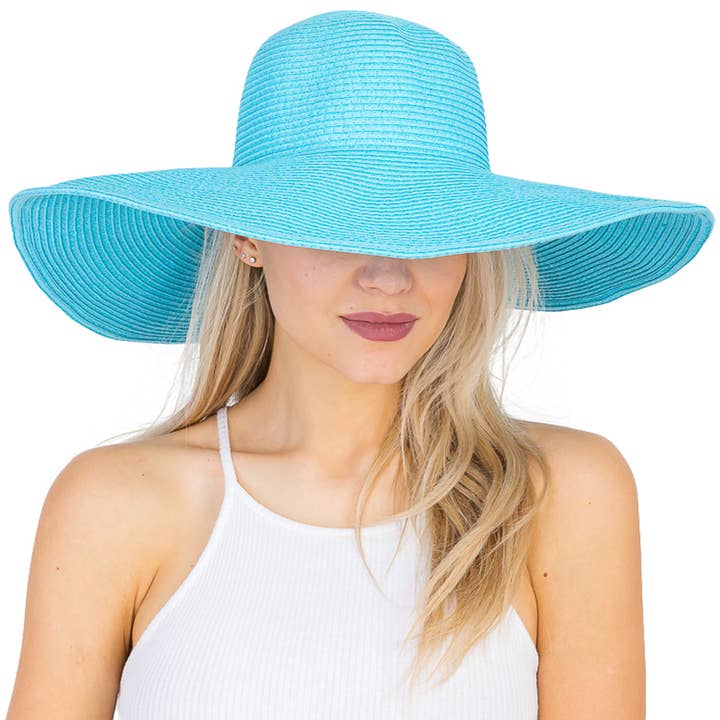 Cap Zone - Wholesale Straw Hat - Women's - Wire Brim Straw Beach Sun Hat54