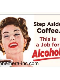 Magnet-Step aside coffee. This is a job for alcohol! for wholesale by Ephemera
