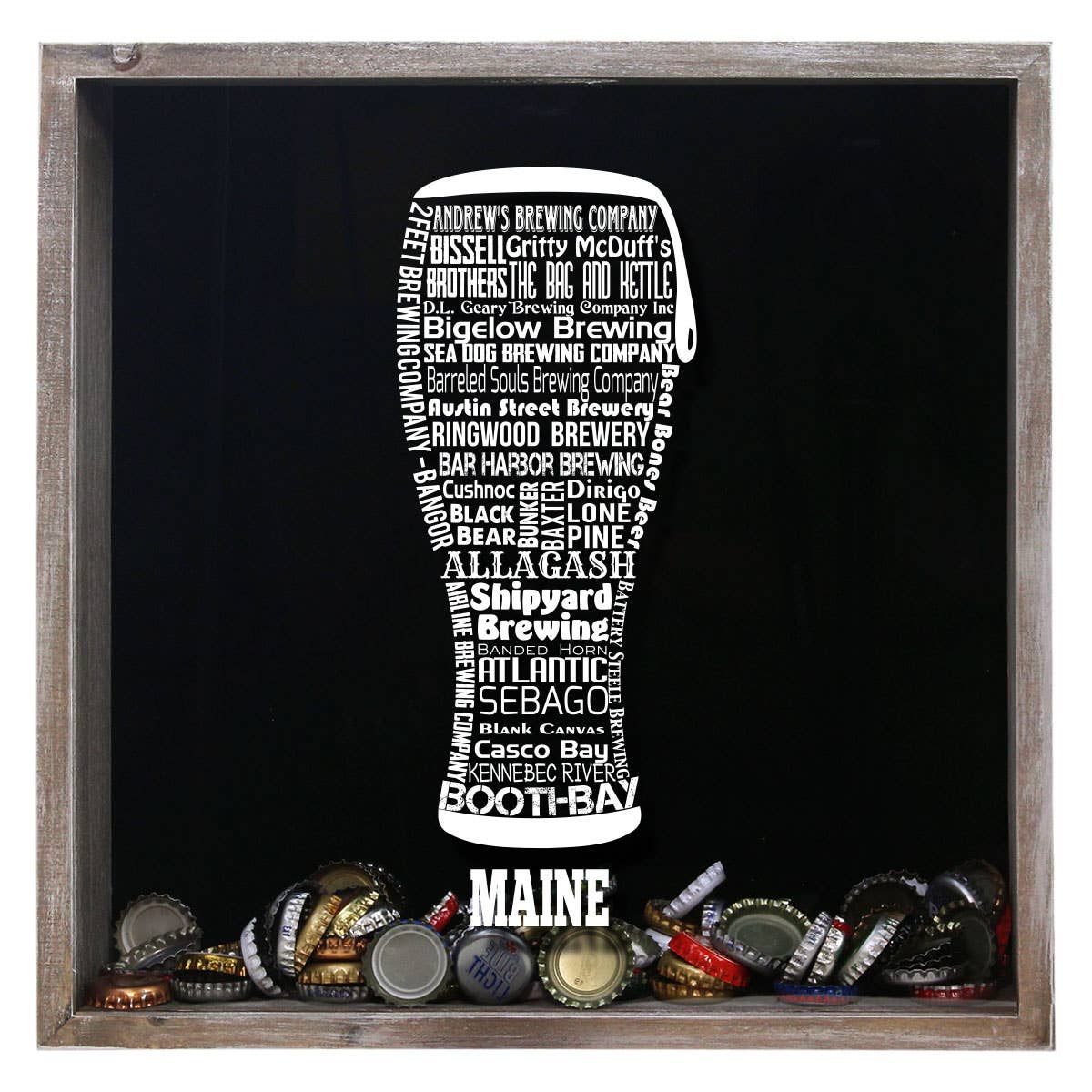 Torched Products – Großhandel 3D-Wandkunst – Cap Collector-Beer Typografie Shadow Box — Farmhouse Antique45