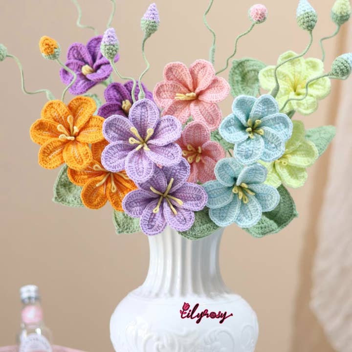 Flor de croché, Flor de Tungue, Presentes feitos à mão, livre de impostos por atacado de Lilyrosy(Duty free)