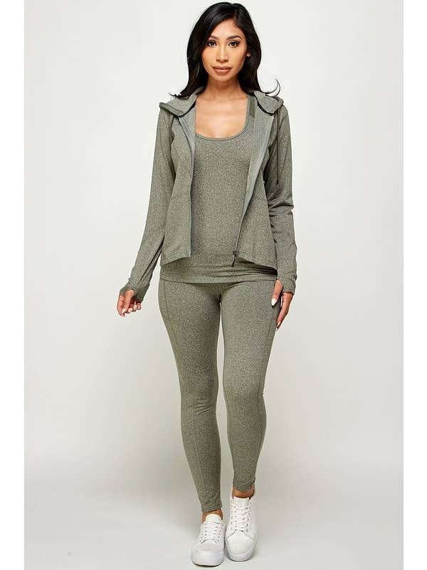Newself Collection - Wholesale Activewear Set - Women's - ACTIVEWEAR THREE PIECE HOODIE SET8