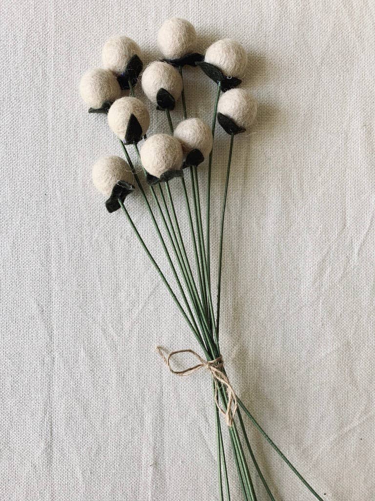 Fleurish Felt Flower Co. – Flores artificiais por atacado – Haste de Semente de Feltro3