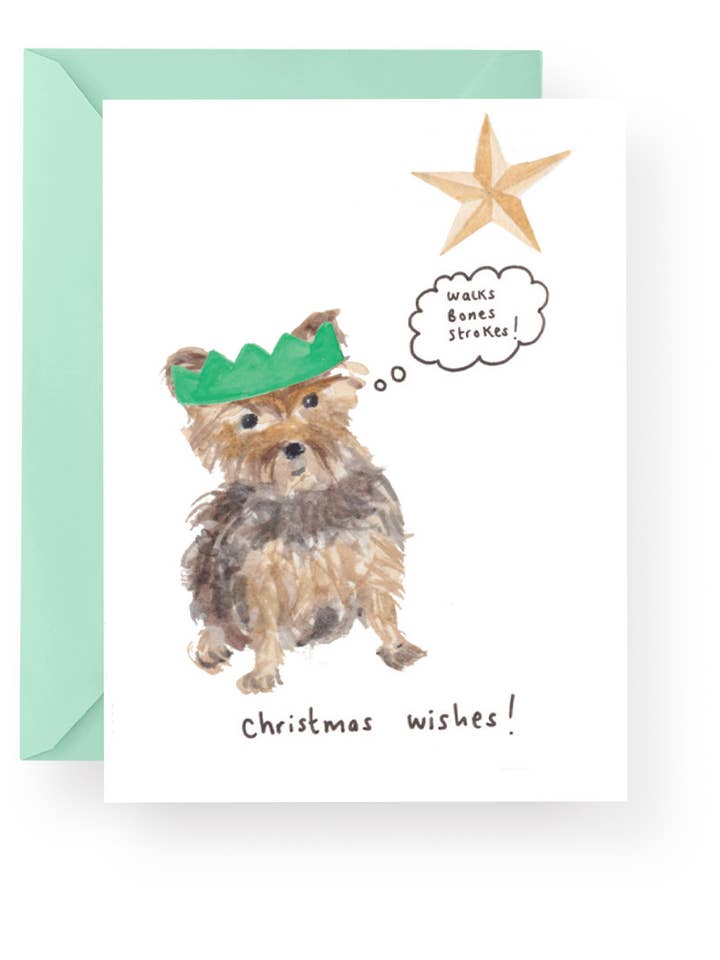 Dogs Christmas Wishes Christmas Card for wholesale by Western Sketch