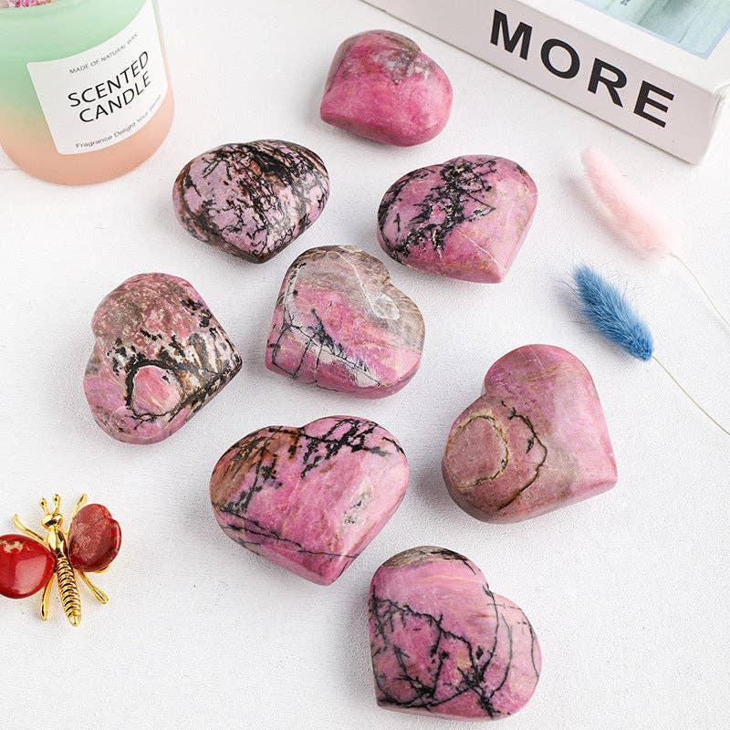 Moon Rituals - Wholesale Spiritual stone/crystal - Rhodonite Heart - Love and Compassion, Christmas Crystal Gift0