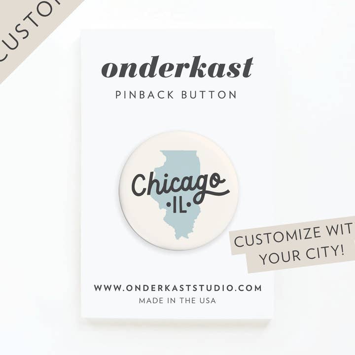 Brugerdefineret By & State Pinback Button 2 for engroshandel hos Easyhand Goods – formerly Onderkast