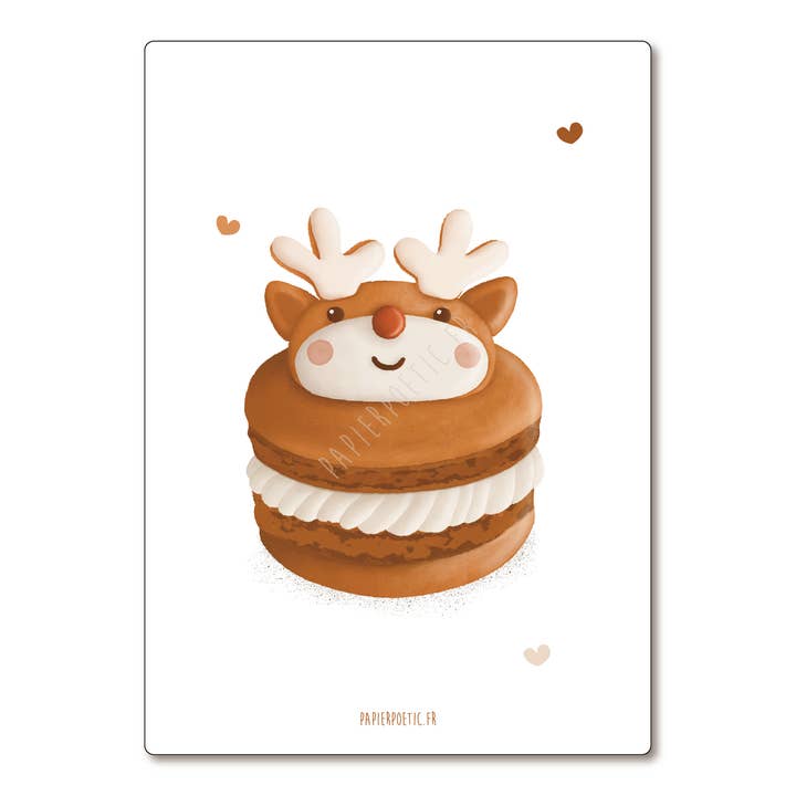Postcard / Card "Reindeer Macaron" for wholesale by Papier Poetic