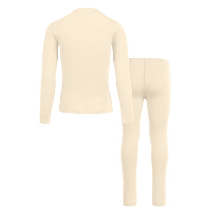 menique - Wholesale Top & Pant Set - Kids - Natural Merino Wool Thermal Base Layer Pajama Set for Kids5