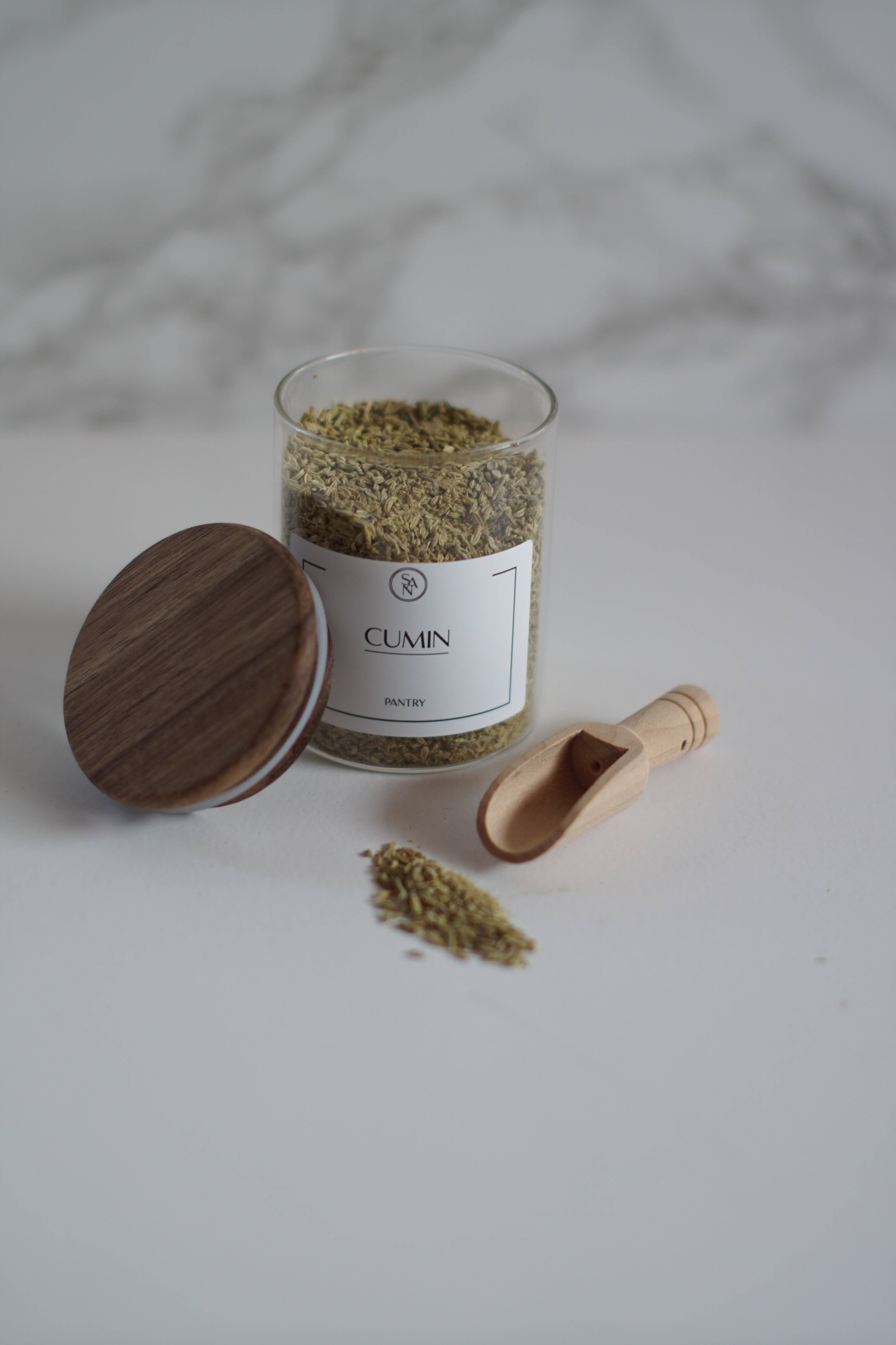 So At Nature - Wholesale Jar - Round Glass Spice Jars With Labels  Airtight Acacia Wooden L3