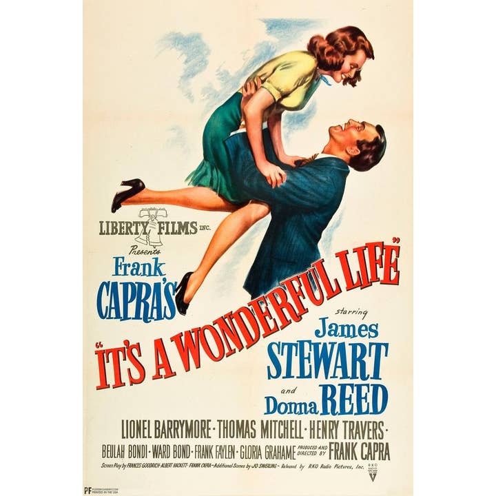 A Wonderful Life 1946 Christmas Movie Holiday Retro Vintage Holiday Poster for wholesale by Gotham Gifts