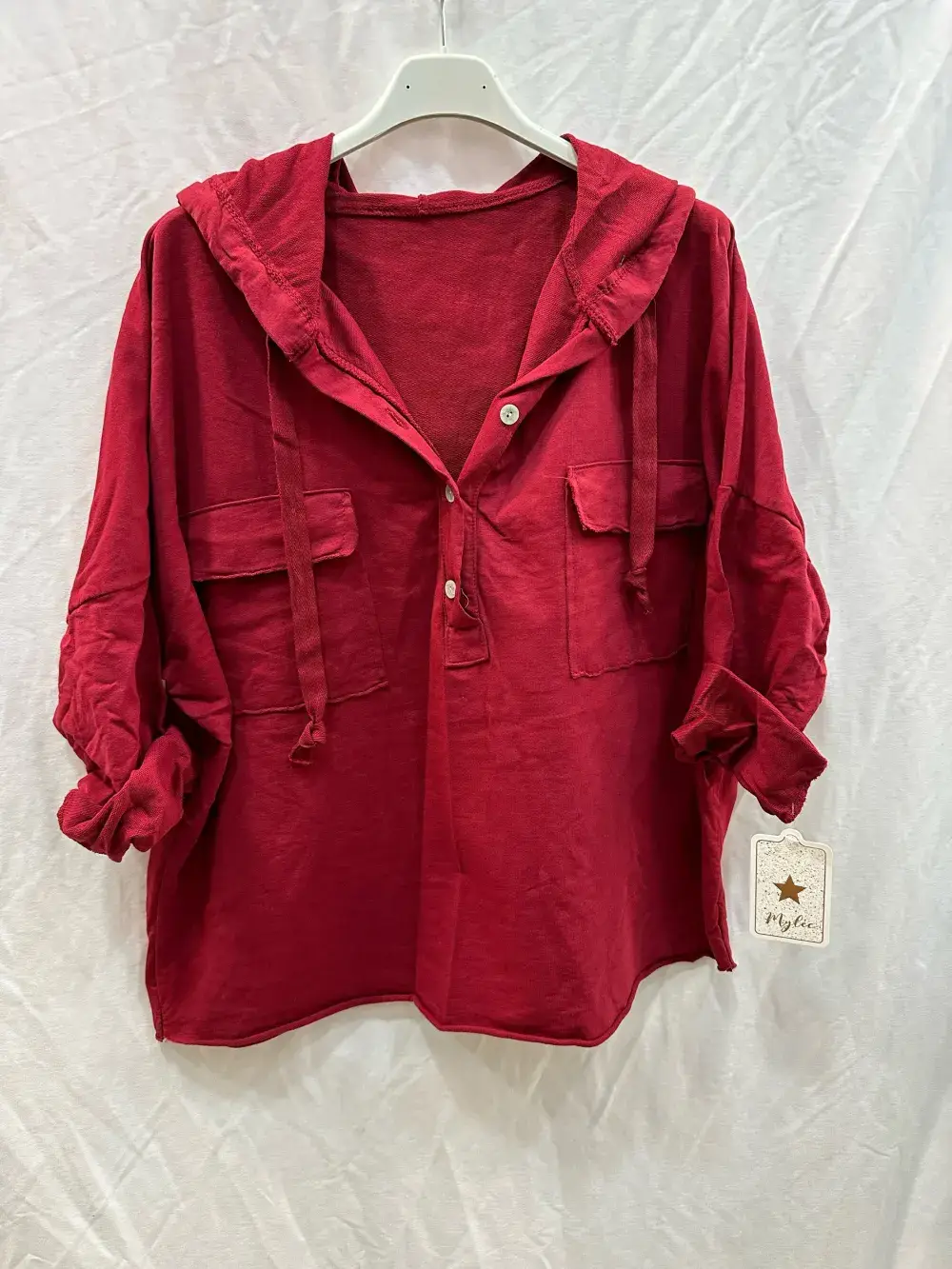 Mimi & Gogo - Wholesale Hoodie - Dames - Mimi & Gogo katoenen hoodie met zakken en knoopsluiting31