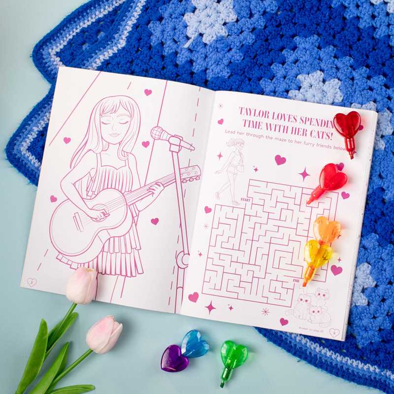 Simon & Schuster - Wholesale Coloring & Activity Book - Kids & Baby - Taylor's World: Coloring and Activity Book with 7 heart-shaped stackable markers by Delaney Foerster3