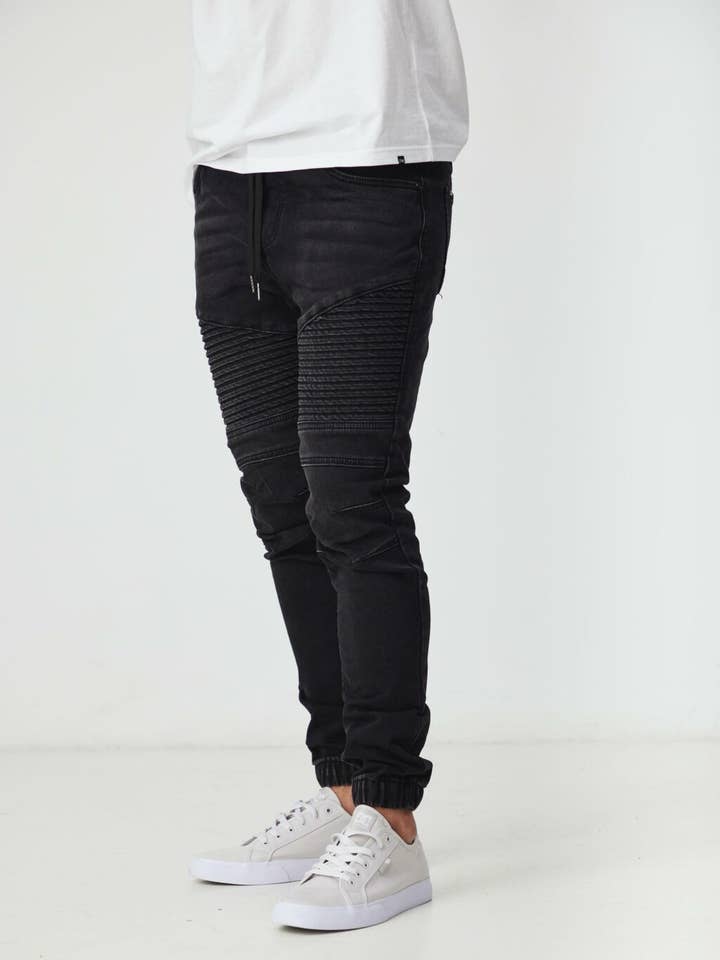 Newport Black Denim Jogger for engroshandel hos BLKWD APPAREL