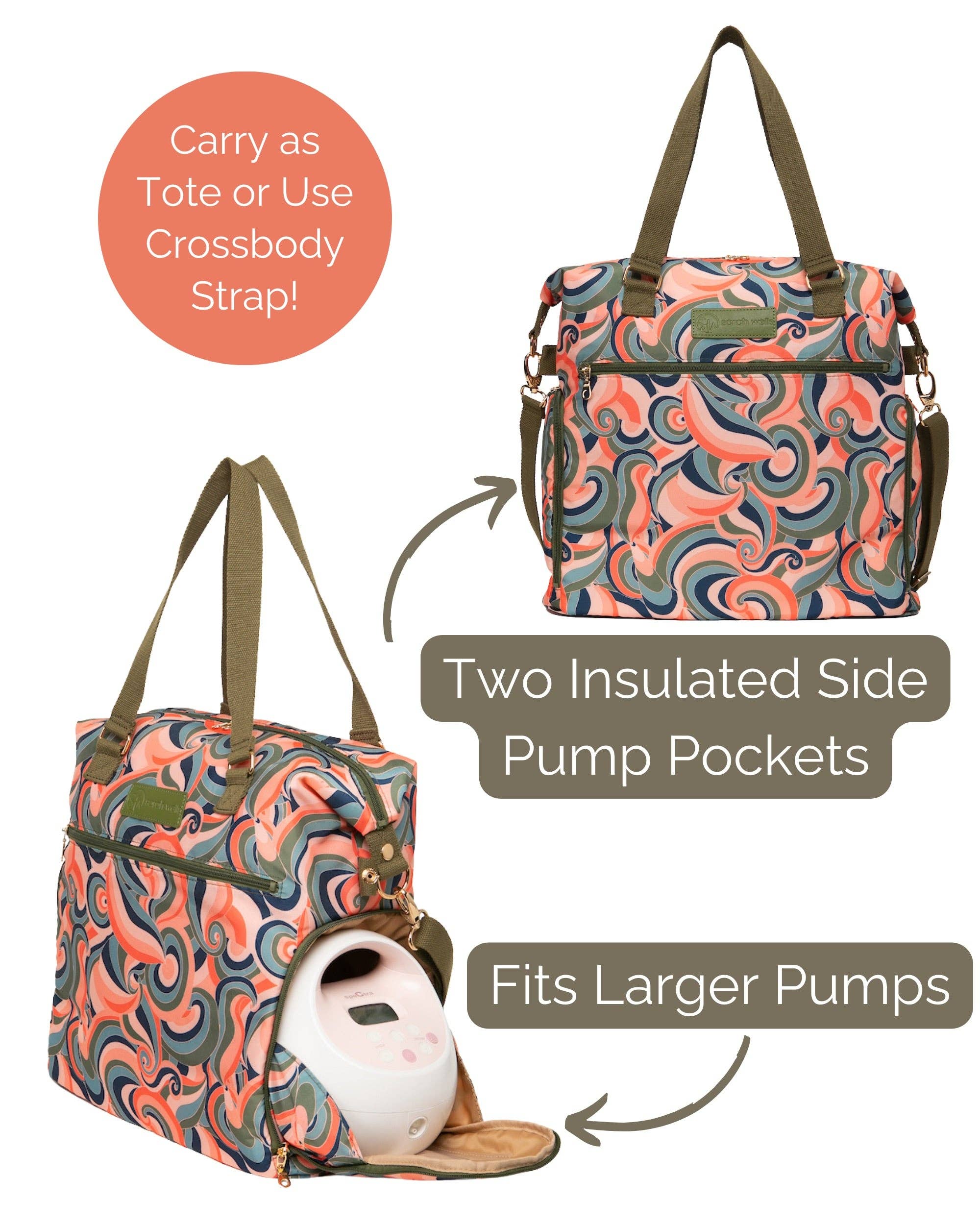 Sarah Wells Bags - Wholesale Tote Bag - Women's - Sarah Wells Lizzy Breast Pump Tote with Insulated Pocket16