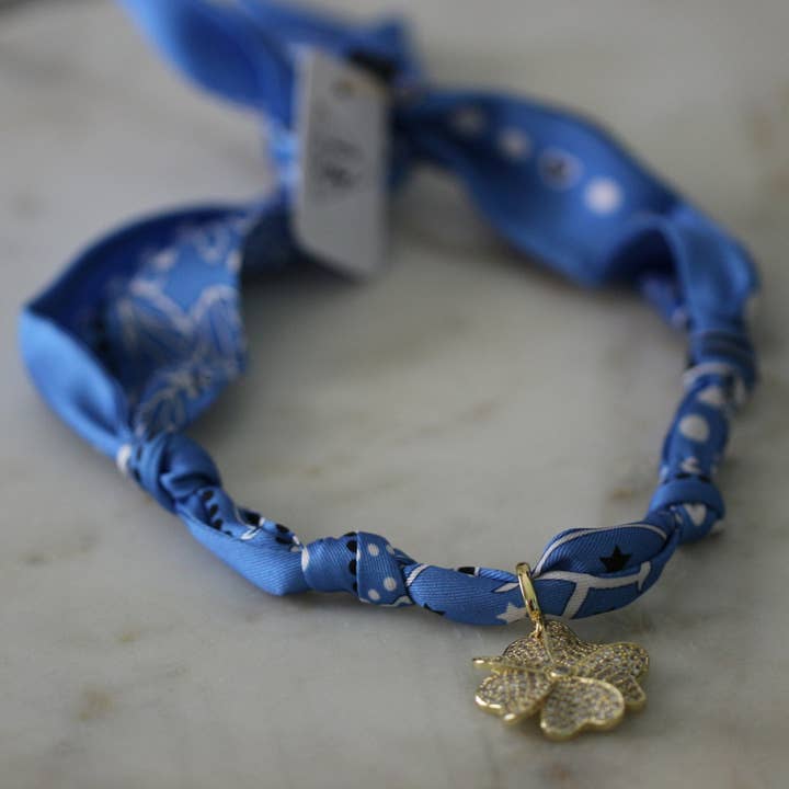 Deep South Originals Inc. - Wholesale Scarf - Women's - Blue Bloom Twilly Scarf Necklace