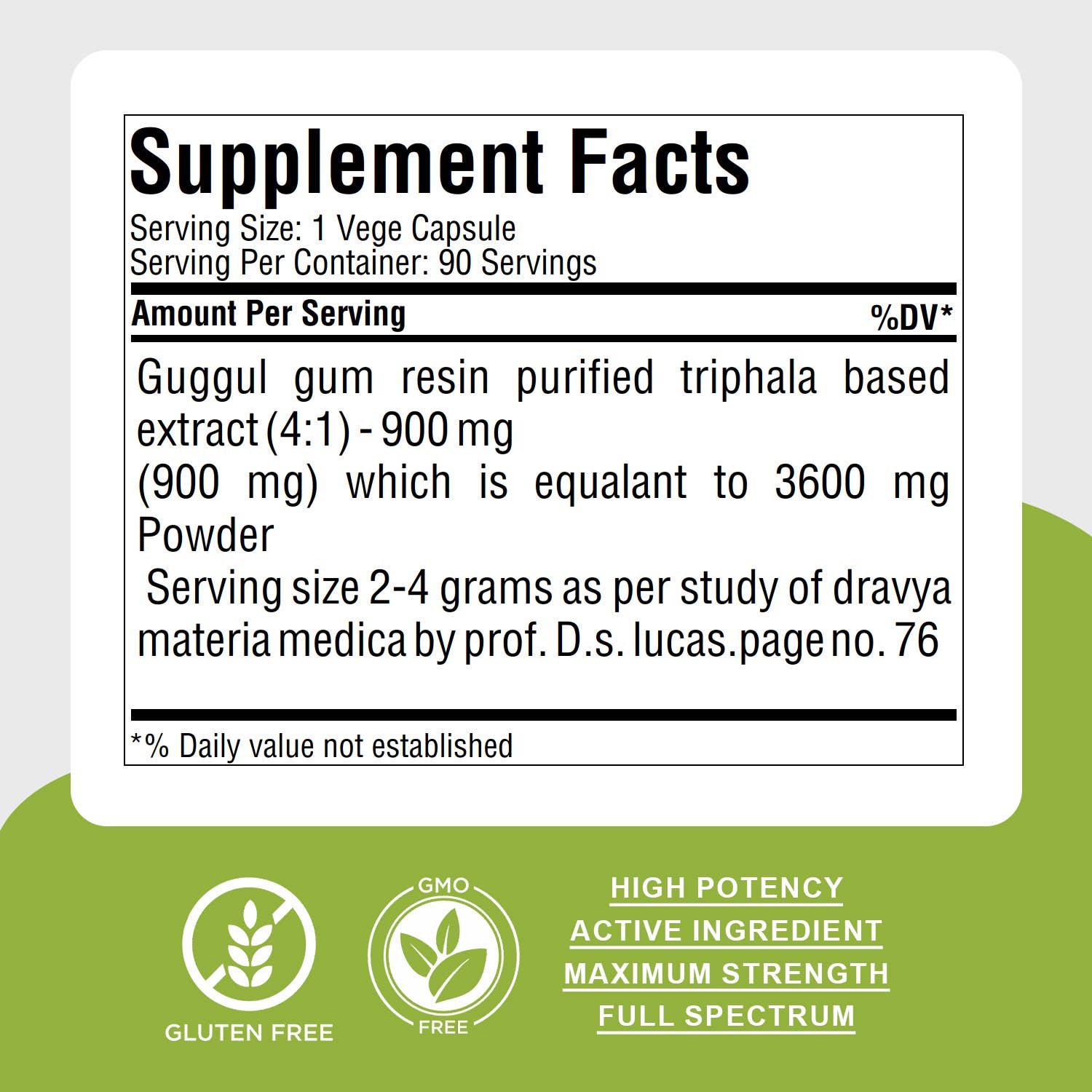 HerbsForever - Wholesale Oral supplement/vitamin - Shudh Guggul Commiphora Wightii 90 Vege Capsules 800 mg2